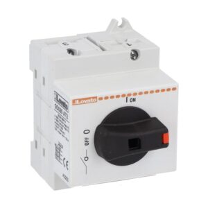Lovato two-pole disconnect switch for photovoltaic applications DC 25A 800V - 16A 1000V GD025AT2